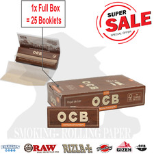Papel de liar OCB Virgin 11/4 sin blanquear - Caja completa 25 folletos