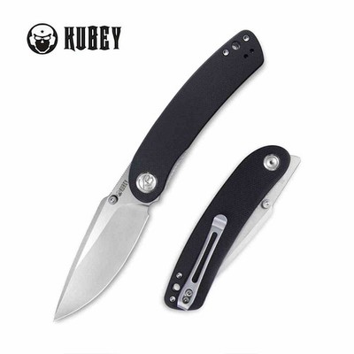KUB344A Kubey Momentum Folding Knife D2 Steel Bead Blasted Blade Black G10 Handl