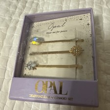 Rhinestone Hair Jewelry Opal Crystal Barrette Clip Set Of 3