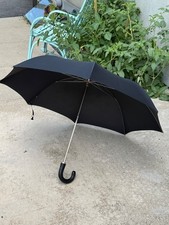 Black Knirps 25" Vintage Umbrella w/ Curved Handle