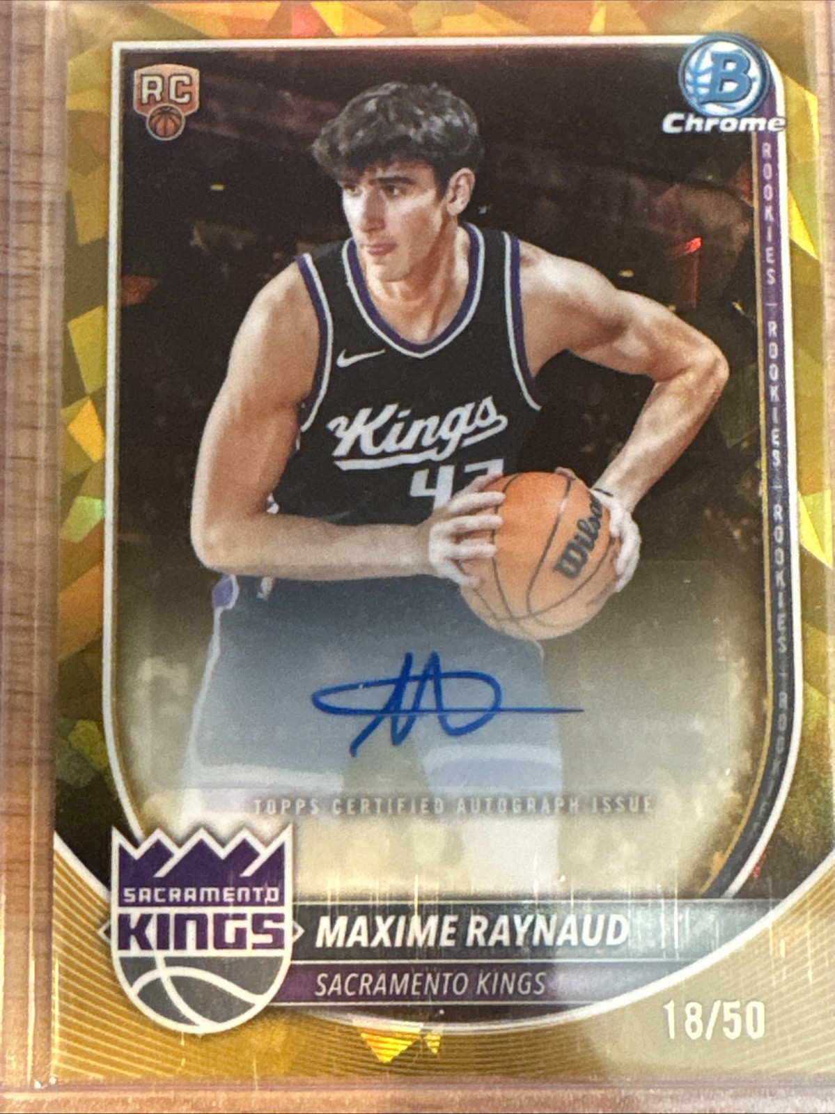 2025-26 Bowman Chrome Sapphire Maxime Raynaud Rookie Auto Gold Refractor /50