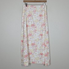 Vtg 90s Y2K Pastel Light Floral Maxi Skirt A-Line Cottagecore Fairy Romantic