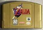 Nintendo 64 Legend Of Zelda Ocarina Of Time Gold Cartridge N64. Authentic Tested