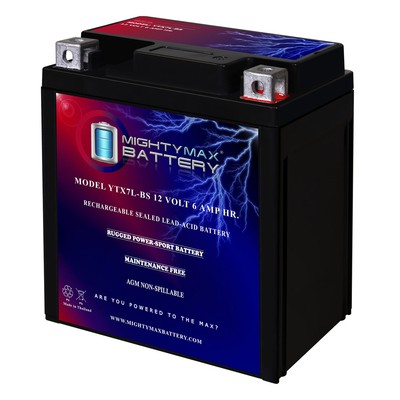 Mighty Max YTX7L-BS Battery for Honda Yamaha Kawasaki Motorcycle ATV Battery
