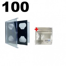 100 STANDARD Black Double CD Jewel Case 100 OPP Plastic Wrap Bag