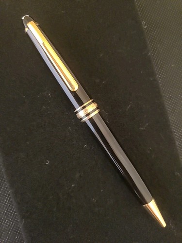 Montblanc 164 Classic Black Gold Trim Ballpoint Pen Vintage Condition, Nice Wor - Picture 10 of 24