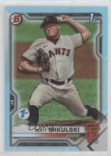 2021 Bowman Draft 1st Edition Sky Blue Foil Matt Mikulski #BD-179 0y89