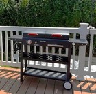 Dual Fuel Gas Griddle Charcoal BBQ Grill Combo Flat Top Outdoor Cooking Station