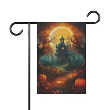 Halloween Scary House Pumpkin Garden House Banner  Style 2