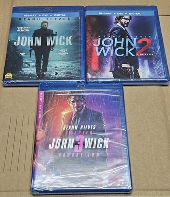 John Wick  Blu-Ray Lot Chapters 1,2,3 - Factory Sealed 