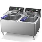 Deep fryer Commercial Deep Fryer 12L x 2/25.4Qt Dual Tank Electric Deep Fryer.