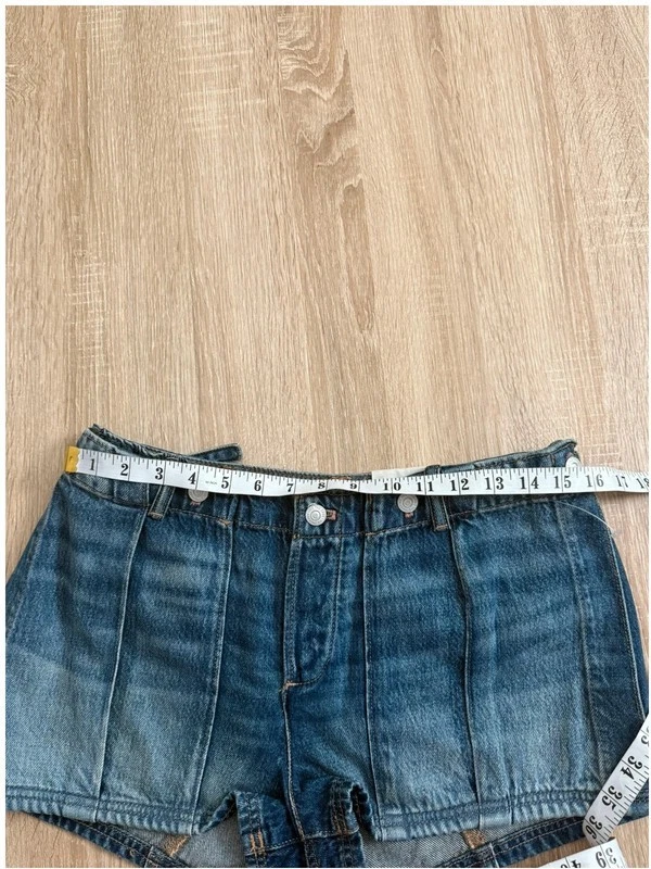 Free People UK 10 We The Free All Yours Denim Micro Shorts Blue - Image 4 of 4