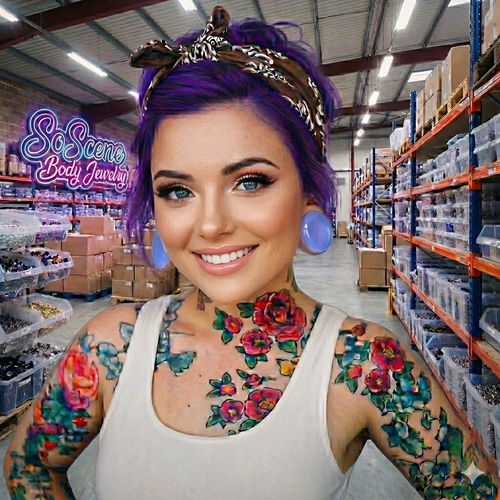 14G titanium Flat Opal CZ Stone Dermal Anchor Top - Picture 11 of 56