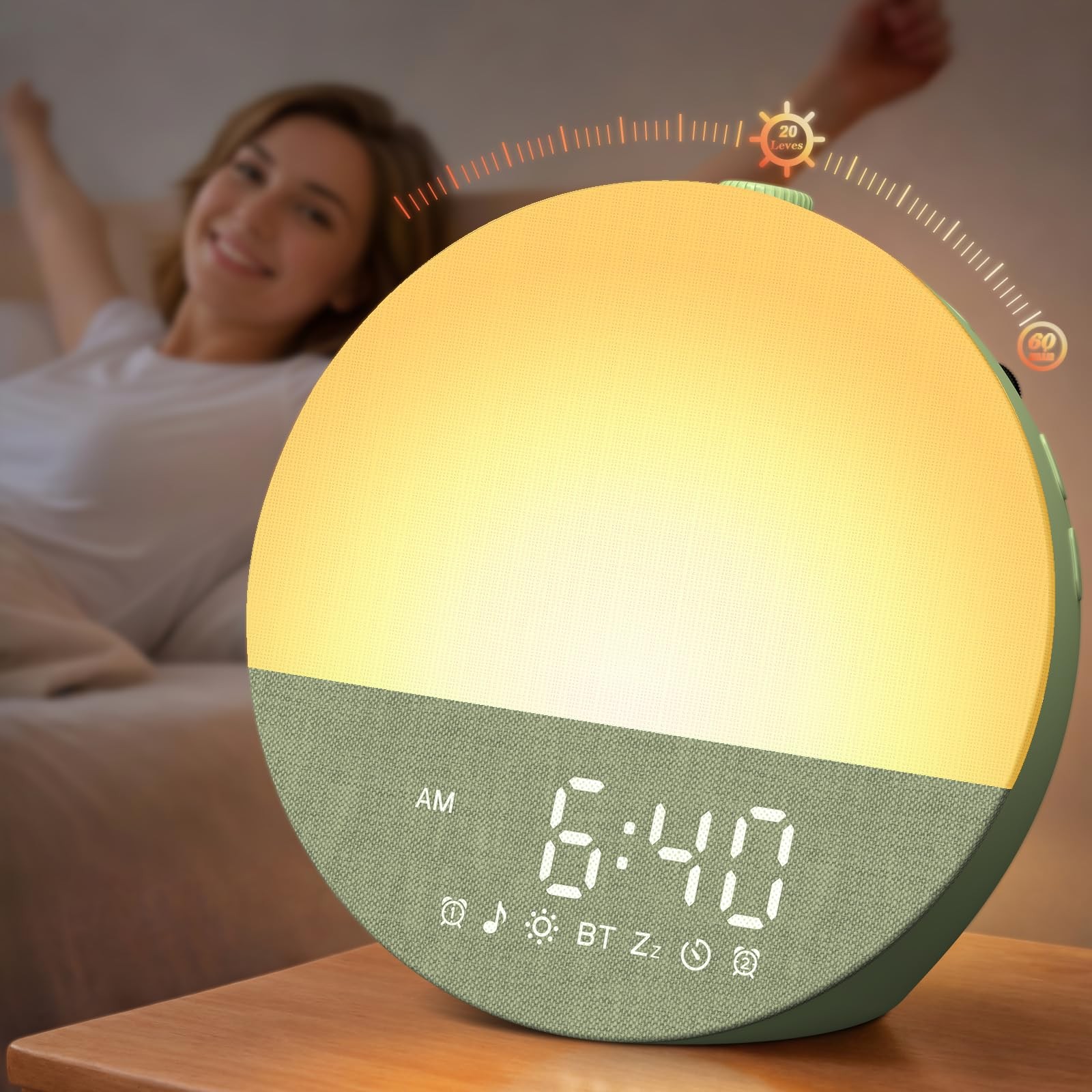 10-60 Min Simulate 20 Adjustable Brightness Dual Alarms