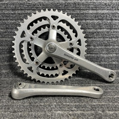 Vintage Sugino VP Crankset 175mm 110/74 BCD 48/38/28 Tooth 9/16