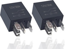 2PCS 5 Pin 30A 12V Relay for Car - Heavy Duty Starter Relay Multi Purpose Fuel P