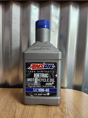 NEW AMSOIL SAE10W-40 Metric Motorcycle Oil 100% Synthetic - 1 Quart