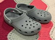 CROCS Unisex Adult Classic Clogs Mens Size 6 / Womens 8 Gray Slip On