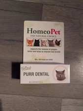 HomeoPet Feline Purr Dental Natural Cat Teeth Cleaner 15mL Safe Oral Care. L5