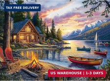 Jigsaw Puzzle for Adults 500 Pieces - 500 Piece Puzzle with Scenic Cabin, Interl