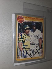 Fleer 1985 Super Star #629 Dave Winfield Rickey Henderson Autographed - READ