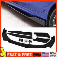 Black For 2012-20 Chevrolet Sonic Front Bumper Lip Spoiler Splitter+Side Skirts