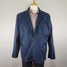 Old Navy Men's Sport Coat Blazer Two Button Navy Blue Cotton Blend Size XXL