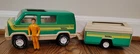 Vintage Tonka Green Van with Pop Up Camper 1970’s Pressed Steel USA Toy