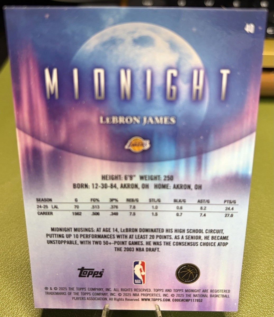 2025-26 Topps Midnight LeBron James /75 | eBay