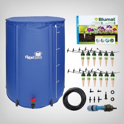 Blumat Bewässerungsset 3m 12 Pflanzen + 225L FlexiTank stromlos Autobewässerung