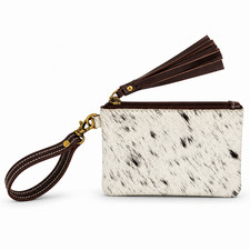 Women's Western Genuine Hair-On Cowhide Small Wristlet Pouch Coin Purse 18RTW04