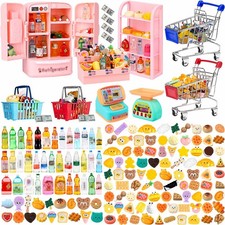 150Pcs Mini Shopping Cart Basket Miniature Food Drink Bottle Supermarket Meta...