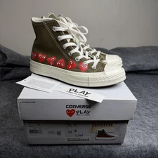 Converse X Comme des Garcons Play CDG Fir Green Chuck 70 High Top Size 4 M 6 W