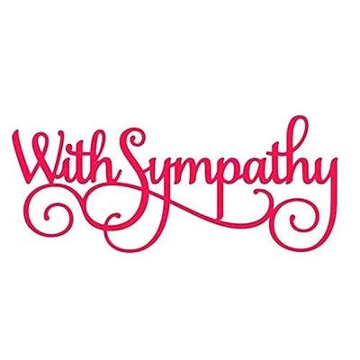 with Sympathy Words Cutting 1.42 inches x 3.11 inches, With
