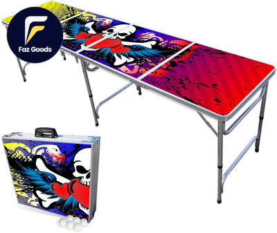 8-Foot Folding Beer Pong Table Rock on Edition Base Model FREE SHIPPING