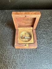 Vintage American Eagle Outfit Maritime Floating Compass In A Walnut Case C-5