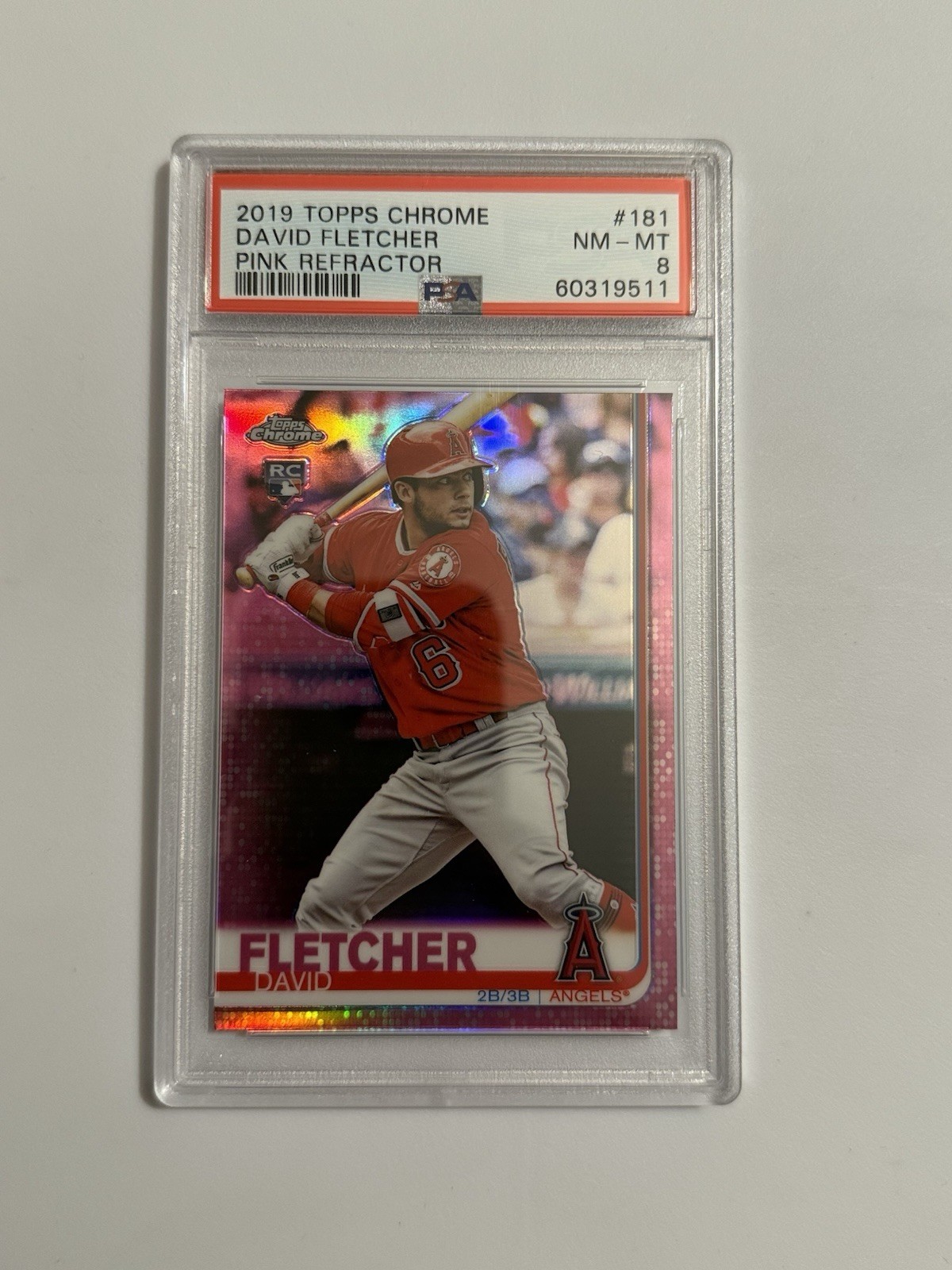 2019 Topps Chrome - David Fletcher #181 Pink Refractor (RC)