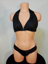 Exotic dancer stripper large black two piece bikini dance outfit - dancewear