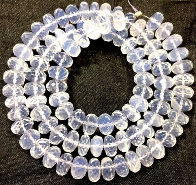 AAA+ QUALITY~Rare Natural Ice Quartz Faceted Beads 8.MM Rondelle Sparkle Beads.