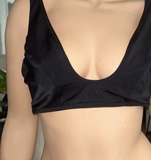 Victoria's Secret Pink Swimwear Black Bikini Top Medium Swim New