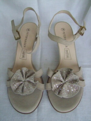 Peter Kaiser sandal, sand neckline with Swarovski Elemeni crystal, size 6 1/2