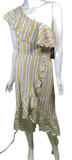 NWT Lulus Women's Striped One-Shoulder Flutter Sleeve Maxi Dress, Size S