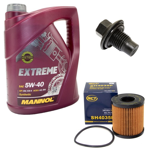 MotoröL ÖLfilter SH4038P Set 5W40 5 Liter + ÖLablassschraube FüR Citroen Peugeot-image