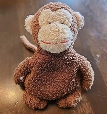 Russ Berrie Monchi Monkey Plush Home Buddies Brown Terry Cloth 6" Beanie