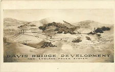 NEW HAMPSHIRE "DAVIS BRIDGE DEVELOPMENT" N.E. POWER SYSTEM RPPC POSTCARD