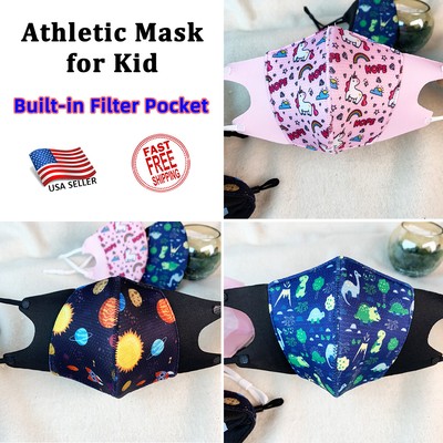 Reusable Breathable Sport Face Masks for Kids great for Workout and Exercise