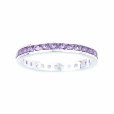 Channel-set Genuine Alexandrite June Birthstone ring in Sterling Silver 141