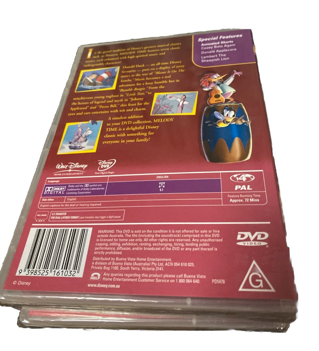 Melody Time (DVD, 1948) Walt Disney Region 4 (new & Sealed
