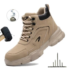 Anti-smash Steel Toe Boots Waterproof Work Shoes Mens Indestructible Boots 36-46
