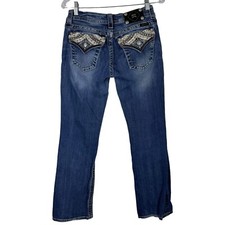 Miss Me Womens JP5705B Bootcut Bling Studded Embellished Jeans MK158 SZ 28